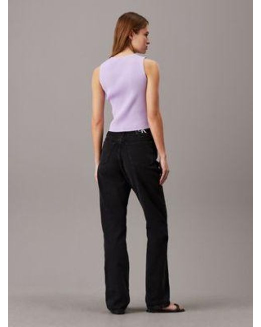 Camiseta slim de tirantes de lyocell de canalé Calvin Klein de color Purple