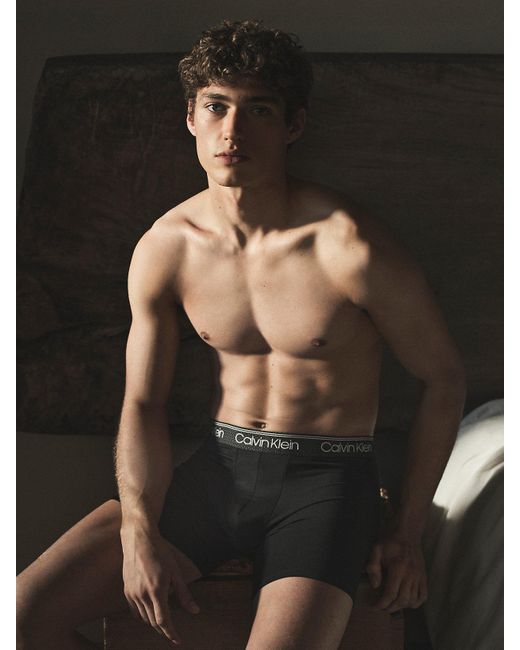 Calvin Klein Gray Micro Stretch Cooling Boxer Brief for men