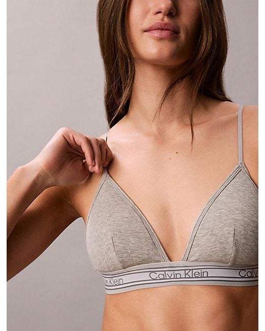 Calvin Klein Multicolor Rib Stripe Triangle Bra Icon Cotton Modal