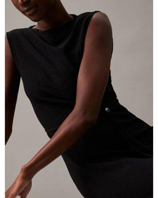 Calvin Klein Relaxed Rechte Maxi-jurk in het Black