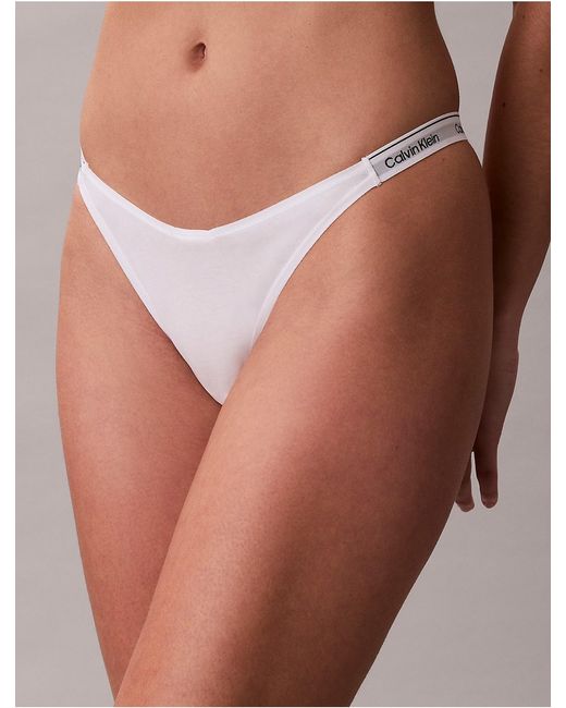 Calvin Klein White String Thong Icon Logo