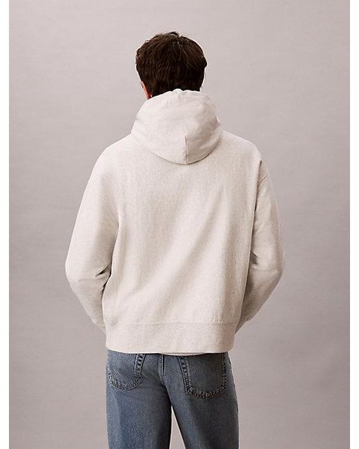 Calvin Klein Natural Jeans Premium Cotton Terry Logo Hoodie for men