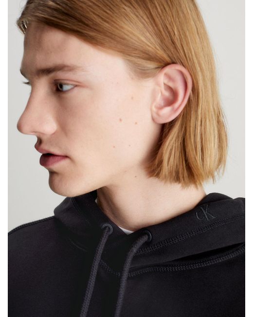 Calvin Klein Black Oversized Monogram Hoodie for men