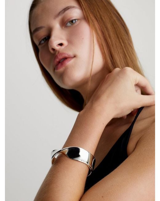 Calvin Klein Natural Twisted Hinged Bangle Bracelet