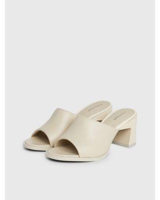 Sandalias de piel con tacón Calvin Klein de color White
