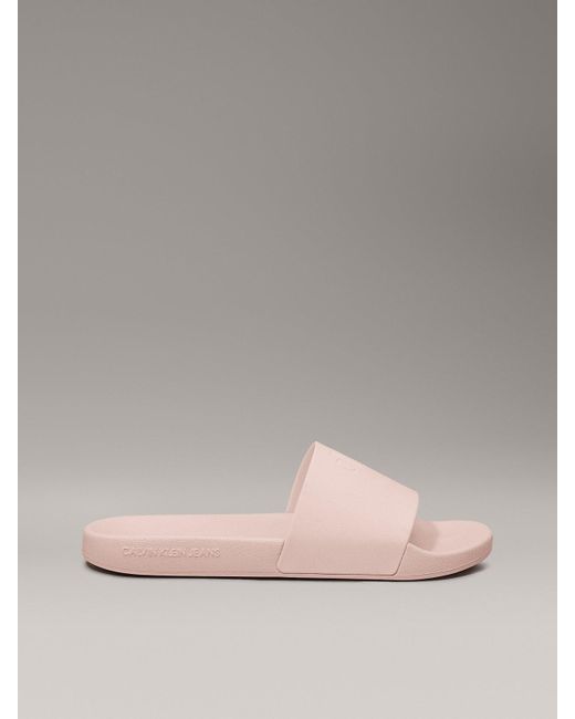Calvin Klein Pink Logo Sliders