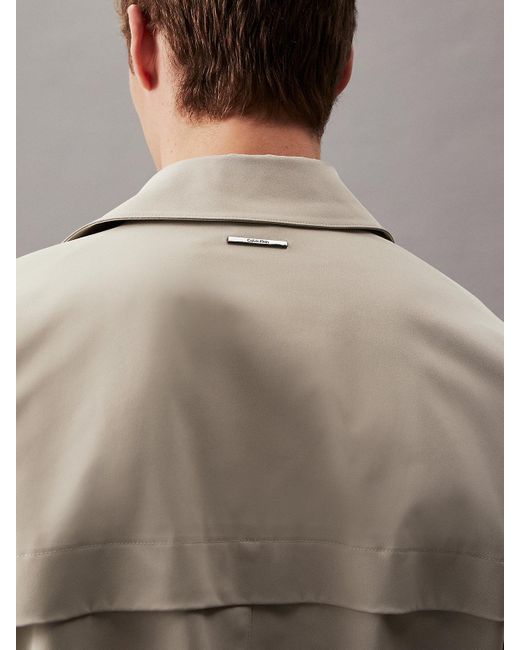 Calvin Klein Gray Twill Car Coat for men