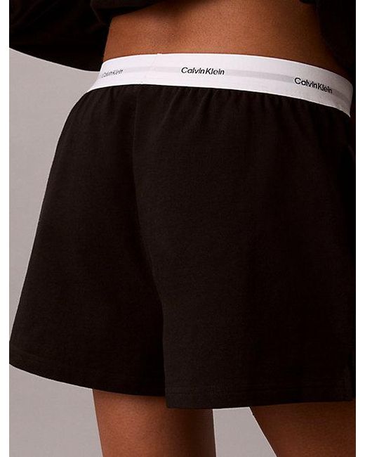 Calvin Klein Black Cotton Jersey Lounge Shorts