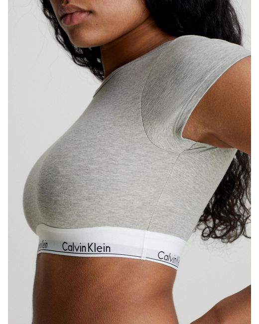 Calvin Klein Gray T-shirt Bralette - Modern Cotton
