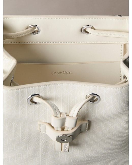 Calvin Klein Gray Allover Emblem Logo Mini Backpack