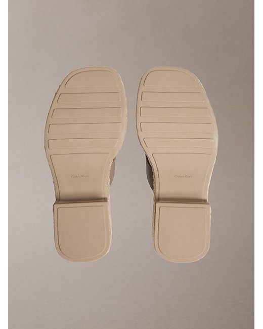 Calvin Klein Multicolor Beta Leather Espadrille Heeled Sandals