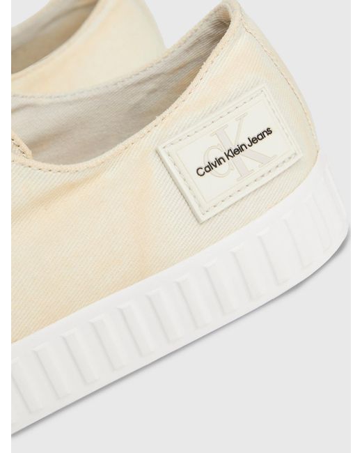 Calvin Klein Natural Washed Canvas Trainers for men