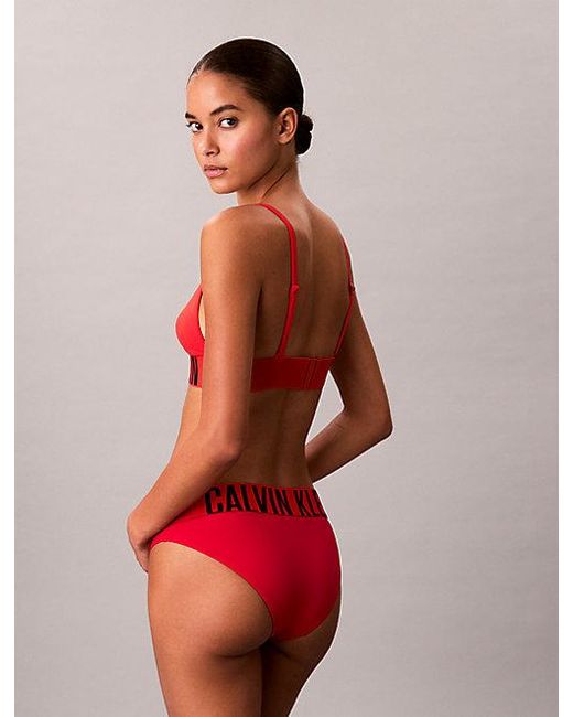 Calvin Klein Triangel Bikinitop in het Red