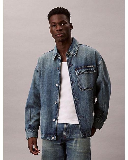 Calvin Klein Blue Jeans Denim Relaxed Field Jacket for men