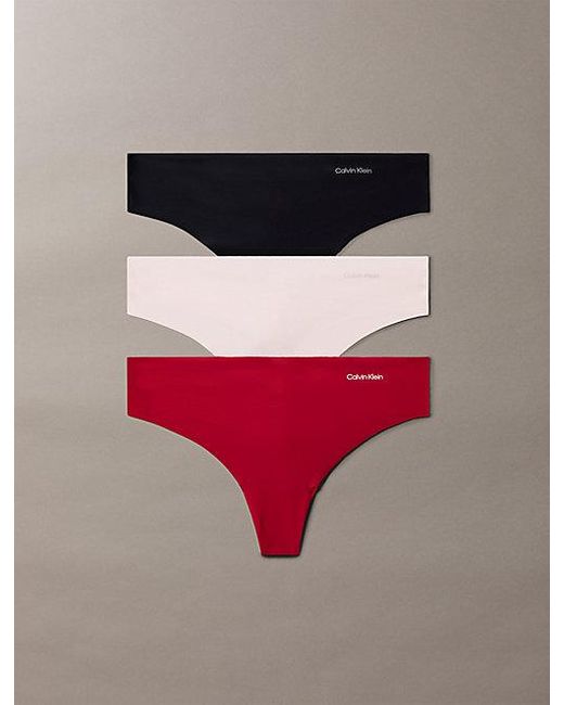 Calvin Klein 3-Pack Strings in het Red