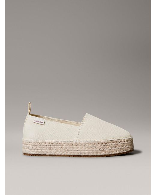 Espadrilles Compensées En Toile Calvin Klein en coloris Natural
