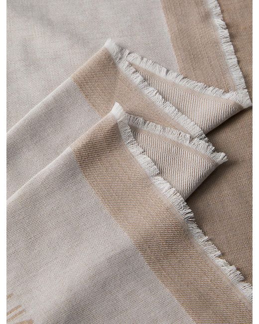 Calvin Klein Gray Square Chambray Logo Scarf