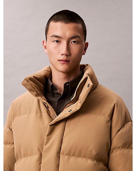Calvin Klein Natural Jeans Relaxed Long Down Puffer Coat for men
