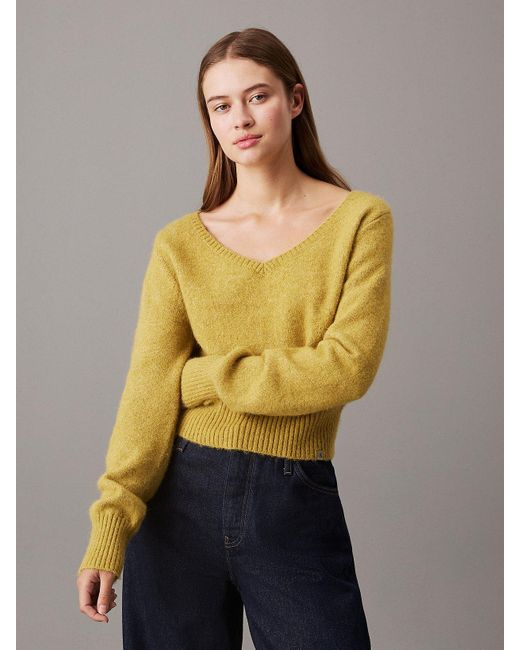 Maglione Con Scollo A V di Calvin Klein in Multicolor