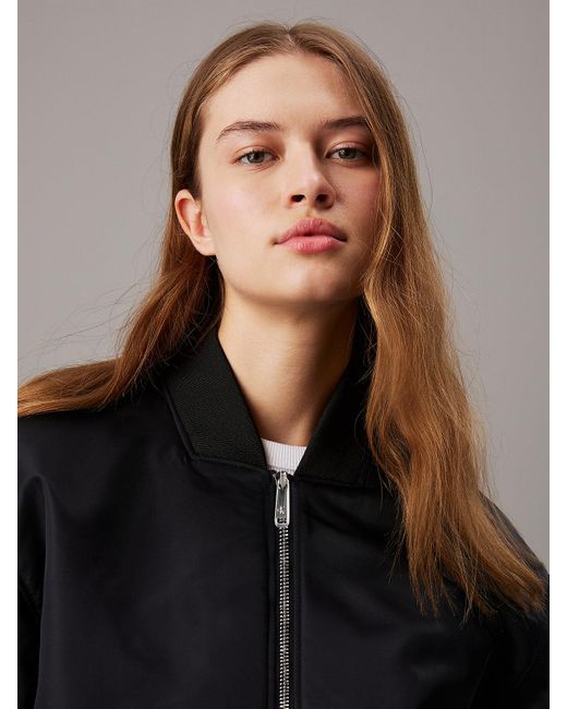 Calvin Klein Black Padded Nylon Bomber Jacket