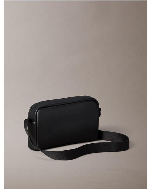 Calvin Klein Gray Embossed Monogram Camera Bag for men