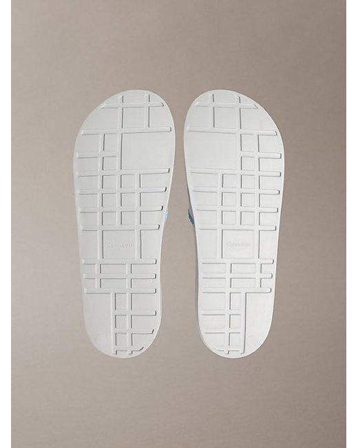 Calvin Klein Konturierte Logo-Slippers in Multicolor für Herren
