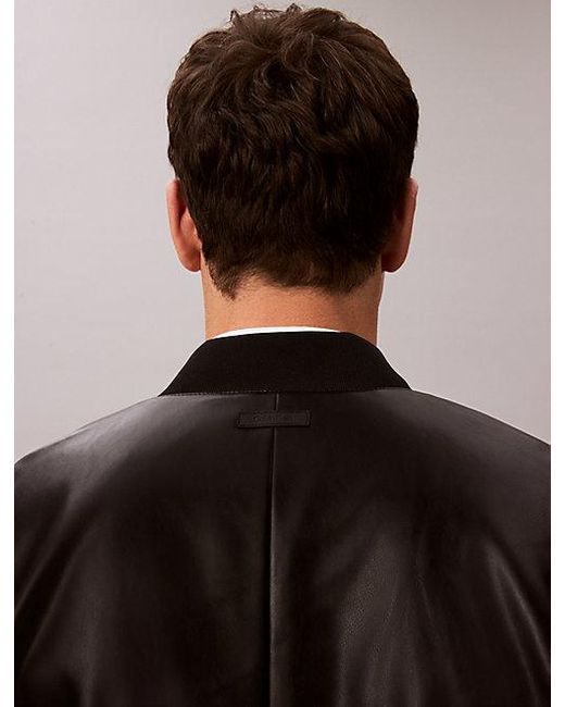Calvin Klein Imitatieleren Bomberjack in het Black voor heren