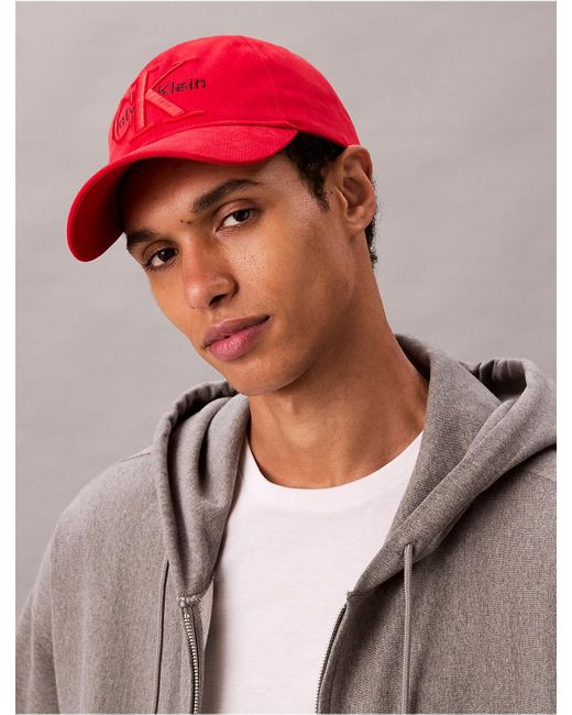 Calvin Klein Layered Monogram Logo Graphic Baseball Cap for men