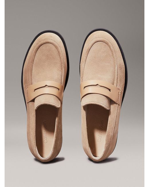 Mocassins En Daim Calvin Klein pour homme en coloris Gray