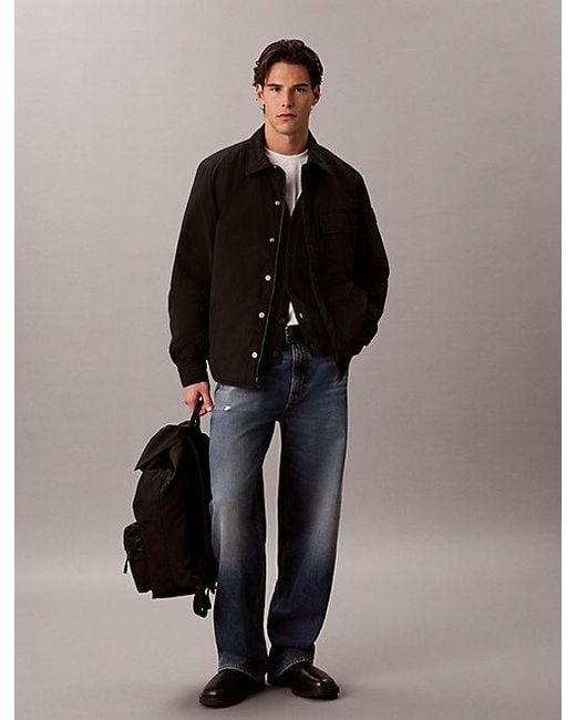Calvin Klein Gray Relaxed Textured Cotton Cardigan for men