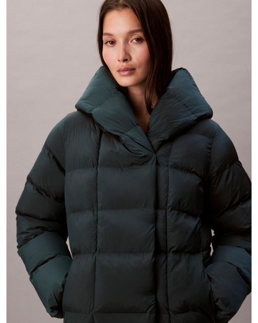 Calvin Klein Black Shine Wrap Puffer Jacket