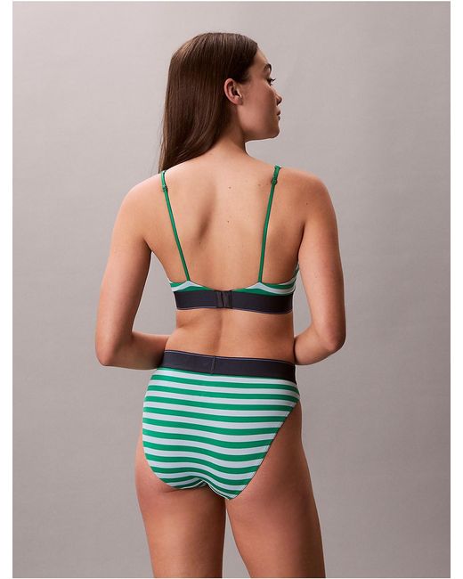 Calvin Klein Multicolor Graphic Monogram Microfiber Stretch Lightly Lined Triangle Bralette