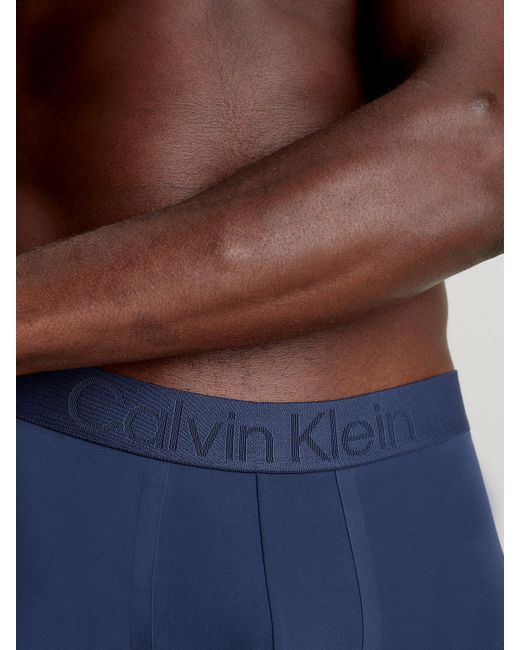 Calvin Klein Blue Low Rise Trunks - Ck Black Cooling for men
