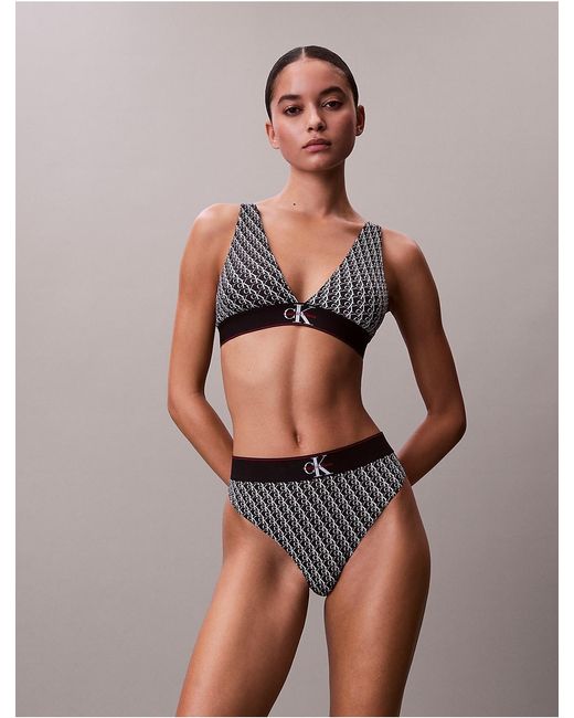 Calvin Klein Multicolor Stretch Thong Graphic Monogram Microfibre