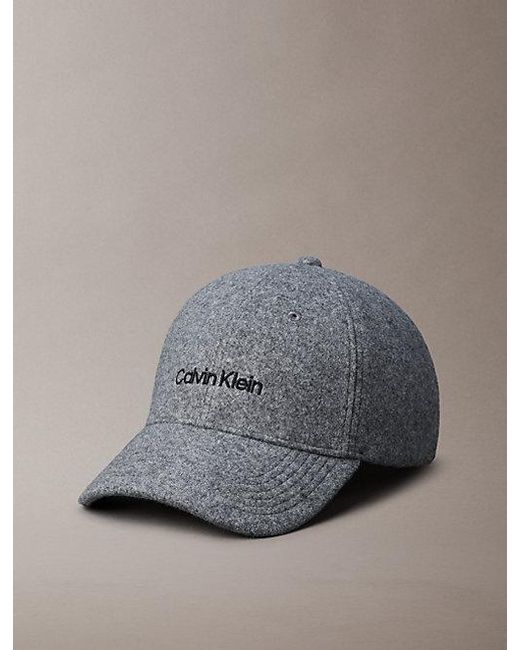 Calvin Klein Gray Felt Embroidered Logo Cap for men