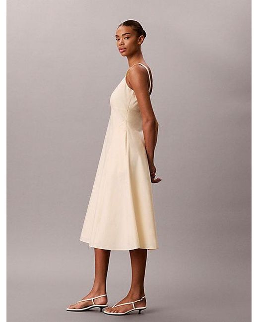 Calvin Klein Natural Jeans Cotton Poplin Midi Dress