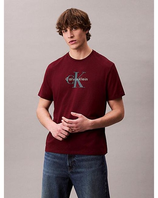 Calvin Klein T-Shirt Mit Monogramm-Logo in Red für Herren