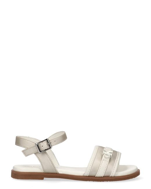 Calvin Klein White Kids Metallic Signature Sandals