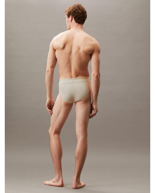 Calvin Klein Brown Double Waistband Swim Briefs for men