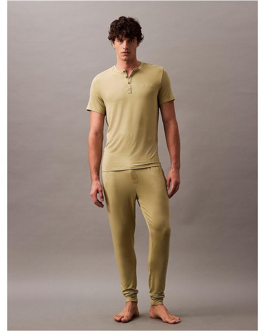 Calvin Klein Natural Ultra Soft Modal Henley Sleep T-Shirt for men