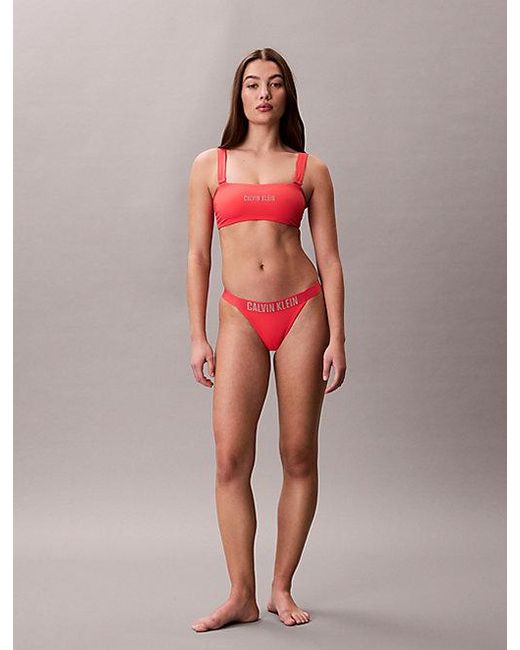 Calvin Klein Red Bandeau Bikini Top Intense Power