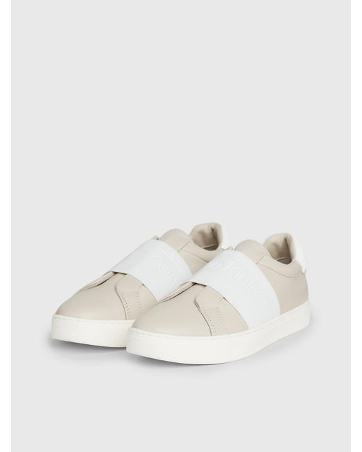 Calvin Klein Natural Leather Slip-on Shoes