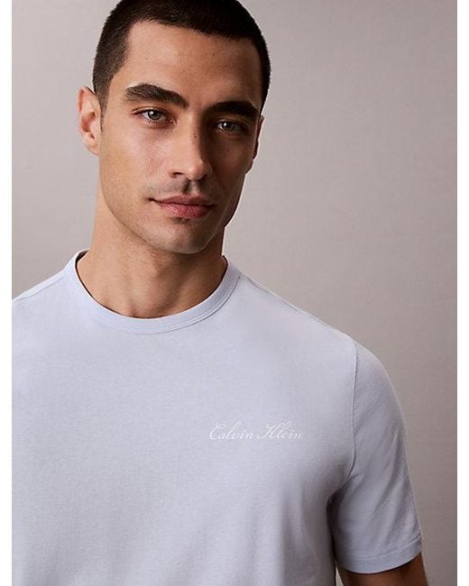 Calvin Klein Gray Pyjama T-Shirt Cotton Poplin for men