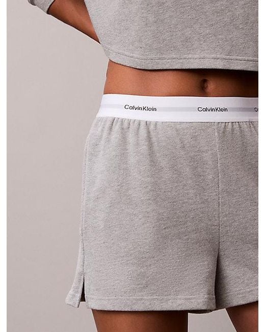 Calvin Klein Gray Cotton Jersey Lounge Shorts