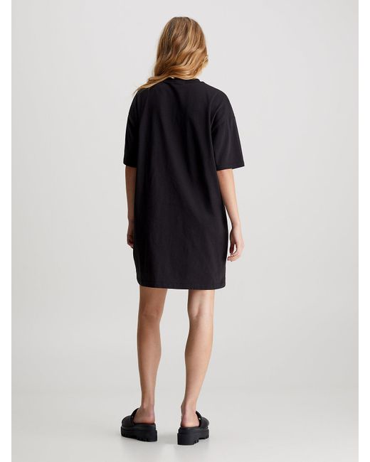 Calvin Klein Black Boyfriend Logo T-shirt Dress