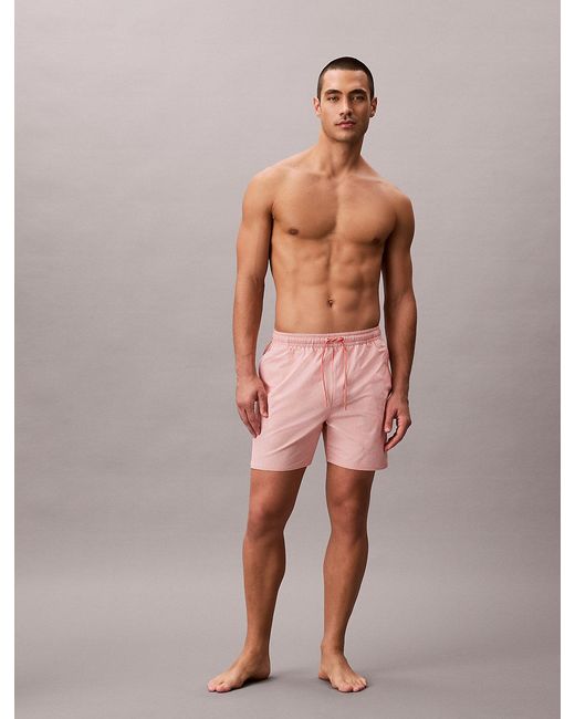 Calvin Klein Pink Medium Drawstring Swim Shorts for men