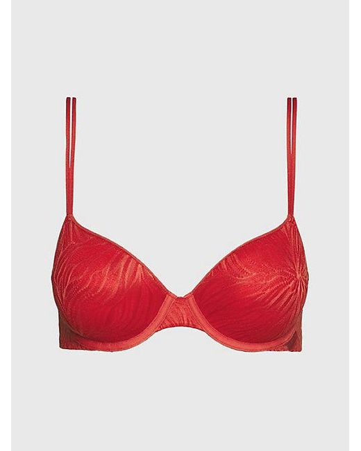 Calvin Klein Red Halbschalen-T-Shirt-BH – Sheer Marquisette