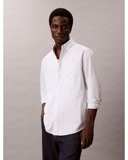 Camicia Button-Down Classica di Calvin Klein in White da Uomo