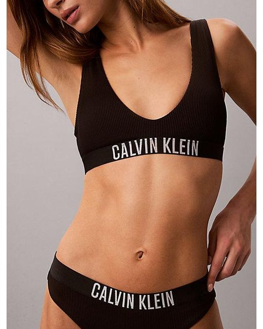 Calvin Klein Bralette Bikinitop in het Brown