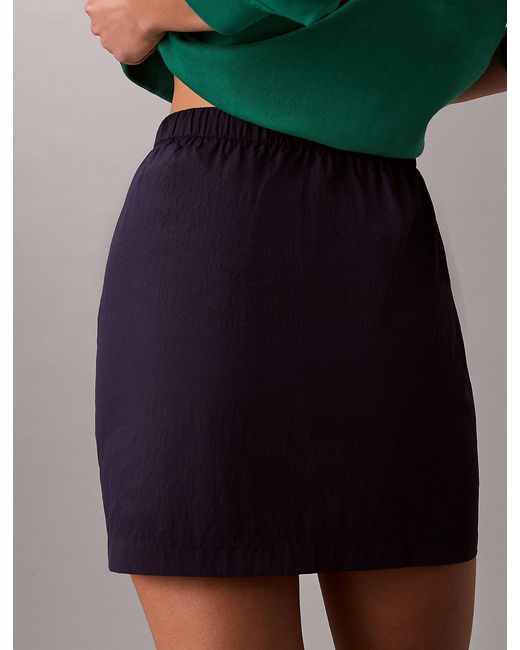 Calvin Klein Green Soft Nylon Mini Skirt